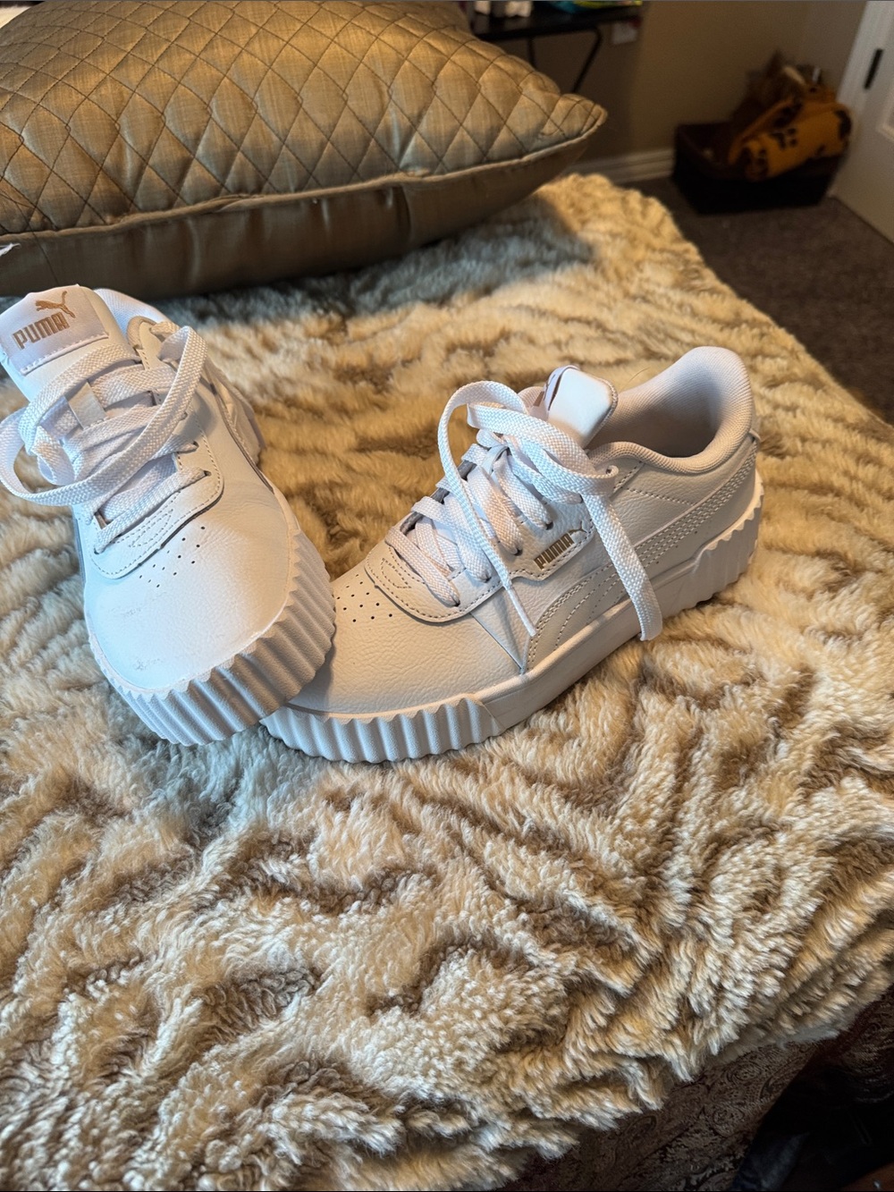 Puma White Platform Low-Top Sneakers